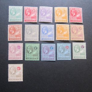 Antigua 1921 Sc 42-57 KGV set MH