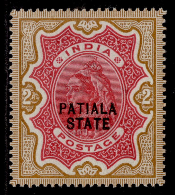 INDIAN STATES - Patiala QV SG29, 2r carmine & yellow-brown, NH MINT. Cat £300.