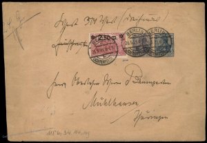 Germany 1921 Mi118b 300M Wertbrief 80+30pf Private Stationery Cover Expert 96769