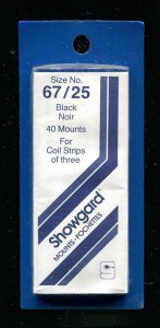 Showgard Black Stamp Mounts  67/25 PreCut  (40 count)  