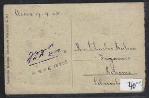 GOLD COAST (PP2107B)   1025 KGV 1D+1/2D ON PPC TO CZECHOSLOVAKIA