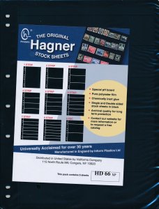 25 HAGNER 6 Pocket BLACK STOCK SHEETS - 5 Packages of 5 - DOUBLE-Sided  B66 