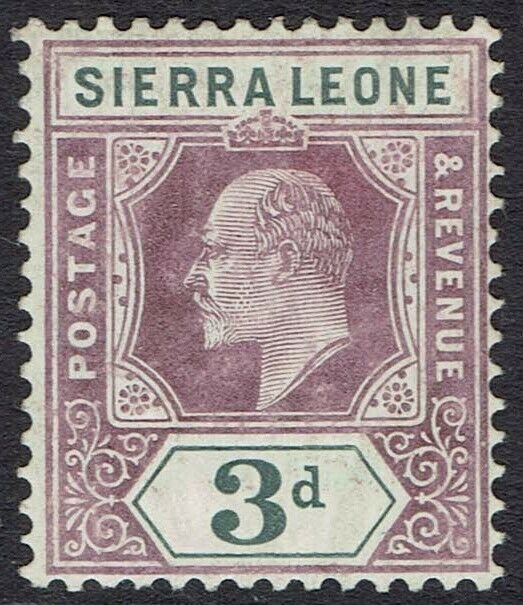 SIERRA LEONE 1904 KEVII 3D WMK MULTI CROWN CA