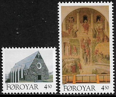 Faroe Is #310-1 MNH Set - Church - Christmas