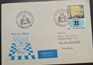 KV)1978, HUNGARY, COMMEMORATIVE COVER OF THE “MAGYAR HÍRLAP KUPA” CHESS TOURNAM