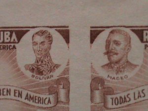 ​CUBA-1942-SC#369 80 YEARS OLD- WORLD FAMOUS PERSONS IMPERF-MNH BLOCK -VF