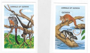 Guyana 1992 Animals Night Monkey Wooly opossum 2 S/S Sc 2617-2618 MNH C8