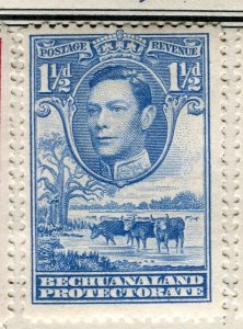 BECHUANALAND; 1938 early GVI Pictorial fine Mint hinged 1.5d. value