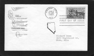 1130 Silver Centennial, FDC HF cachet addressed