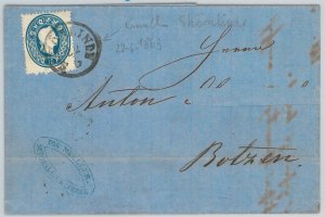 51185 AUSTRIA Czechoslovakia POSTAL HISTORY: COVER from Schonlinde to BOLZ 1863-