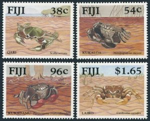 Fiji 645-648,MNH.Michel 640-643. Crabs 1991.Scylla serrata,Metopograpsus,