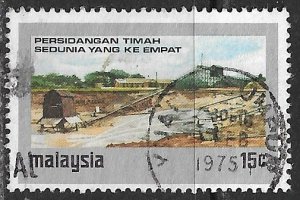 Malaysia ~ Scott # 123 ~ Used ~ Tin Mine