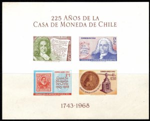1968 Chile Scott #- C289a The 225th Anniversary of Chilean Mint Souvenir Sheet