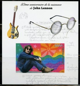 GABON 2020  80th ANNIVERSARY OF JOHN LENNON IMPERF SOUVENIR SHEET MINT NH