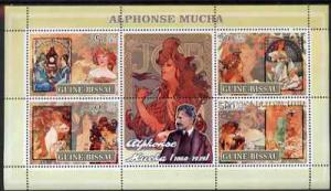 Guinea - Bissau 2007 Alphonse Mucha (artist) perf sheetle...