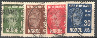 NORWAY 1929 Scott 145-48 cmplt used set scv $7.00 less 80%=$1.40