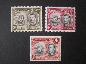 Grenada 1938 Sc 137a-139a MH/MNH