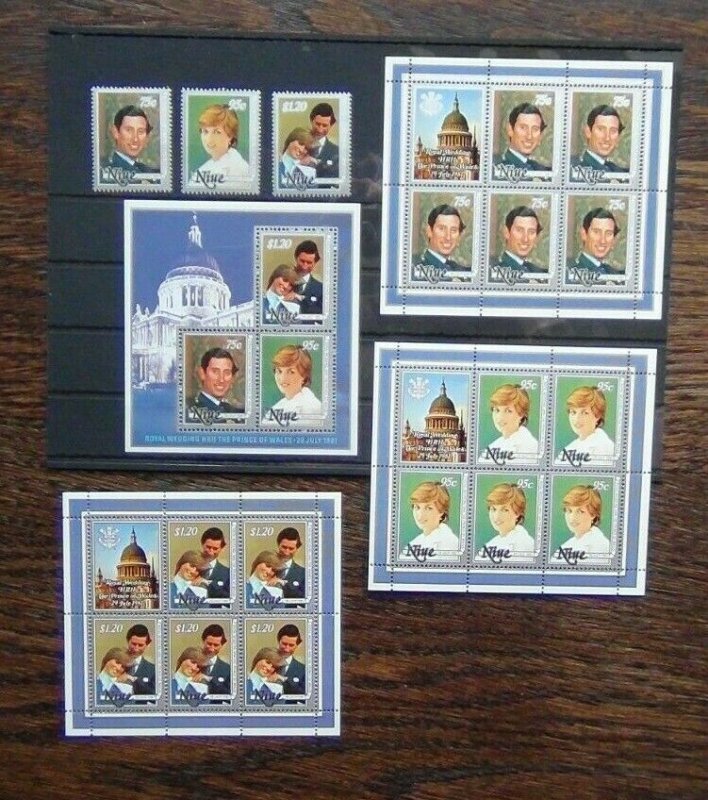 Niue 1981 Royal Wedding set Miniature Sheet Sheetlets MNH