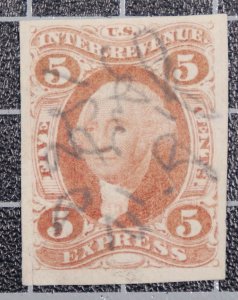 Scott R25a 5 Cents Express Revenue Used Nice Stamp SCV $8.00 