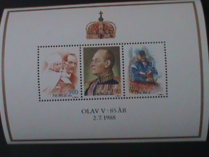 NORWAY-1988  KING OLAV V-MNH S/S VF-LASTONE  WE SHIP TO WORLDWIDE AND COMBINE