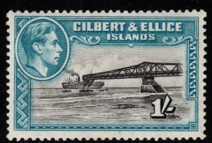 GILBERT & ELLICE IS. SG51a 1943 1/= BROWNISH BLACK & TURQUOISE-GREEN MTD MINT