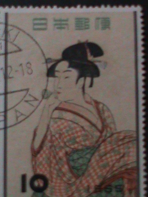 ​JAPAN-1955-SC#616-CENTENARY DEATH OF WOOD CUT ARTIST UTAMARO-USED-VF