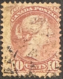Canada #40 Used P12 10c Queen Victoria 1877 SCV~$90 [$096]