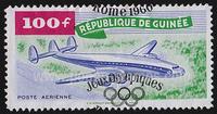 Guinea SG#250 Used - 1960 100f.  - Aircraft, Olympic Games