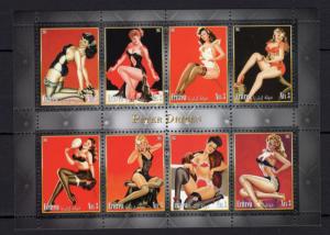 1pcs Art PIN UP Girls Vintage Perf  -Private Local issue/ not MNH