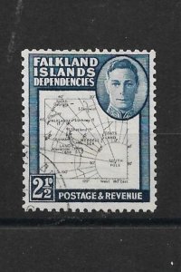 FALKLAND ISLANDS DEPENDENCIES 1949 2½d SG 11b FINE USED Cat £5