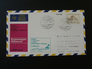 first flight cover 1971 Copenhagen Denmark to Hannover Lufthansa 88038