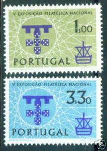 Portugal 1960 set Scott 868-9 MH* CV $5.65