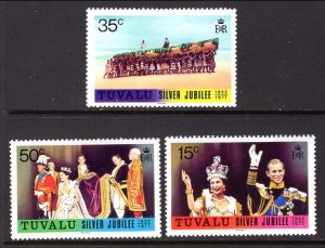 Tuvalu 43-45 Queen Elizabeth II Silver Jubilee MNH VF