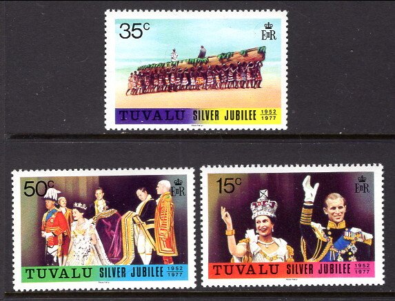 Tuvalu 43-45 Queen Elizabeth II Silver Jubilee MNH VF