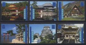 807a-f United nations 2001 World Heritage Japan Booklet Singles MNH