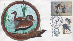 Georgia Litvak Hand Painted FDC for the Federal 1990 Duck Stamp