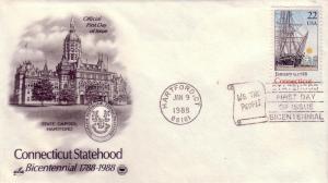 US FDC Sc.# 2340 Connecticut Statehood Artcraft L472