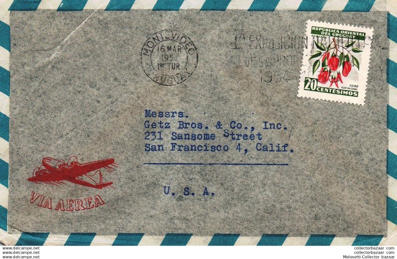 Uruguay 6 covers airmail sent to USA and England
