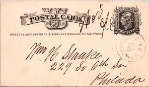 1881 - 1c Postcard - Flag Cancel - Concordville, PA - J1721