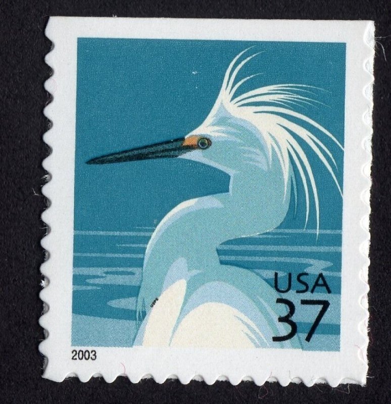 Scott #3830D Snowy Egret Microprinting Booklet Single Stamp - MNH