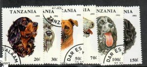 Tanzania; Scott 1144-1149;  1993;  Precanceled; NH; Dogs