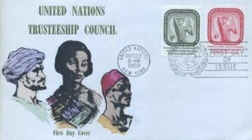 UN #73/74 - TRUSTEESHIP COUNCIL FDC - Overseas Mailers