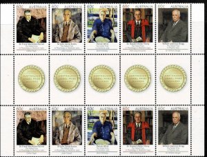 AUSTRALIA  2012 NOBEL PRIZE WINNERS MNH  GUTTER STRIP