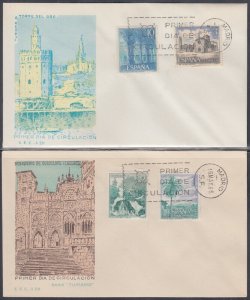 SPAIN Sc # 1353-62. SET of 4 DIFF FDC X 10 DIFF STAMPS - TOURISM SITES & SCENES