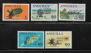 Anguilla 1969 Chirstmas Overprinted Sc 78-82 MNH A1421