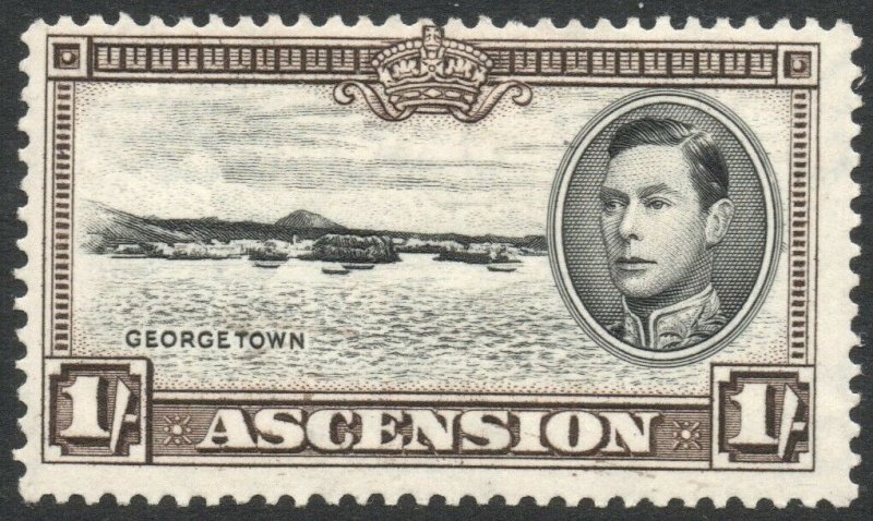 ASCENSION-1938-53 1/- Black & Sepia Perf 13½ Sg 44 AVERAGE MOUNTED MINT V38050