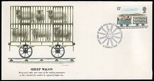 Great Britain 904-908, 5 FDC, Liverpool & Manchester Railway, Fleetwood cachet