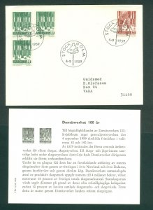 Sweden. FDC 1959. Adm. Crown Land And Forest. Tree. Scott# 3/544-545. Adr: Vara