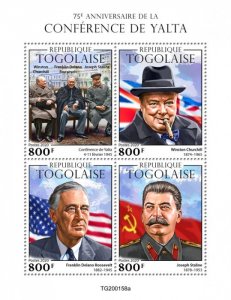 TOGO - 2020 - Yalta Conference - Perf 4v Sheet - Mint Never Hinged