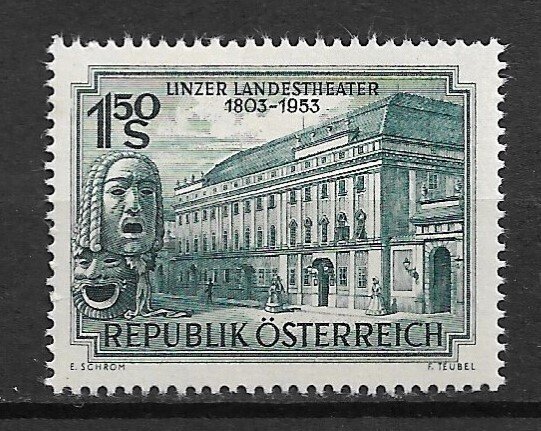 1953 Austria 589 State Theater, Linz MNH